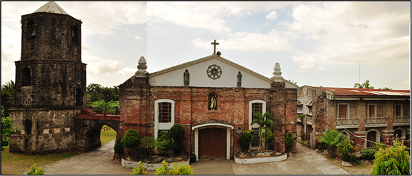 The Parish of Milaor, Camarines Sur showing the bell tower (extreme left), the main church structure (middle) and the convent (extreme right). The brick sample used in this study was acquired from the convent. Source: Photo by JM Cayme, April 2014.
